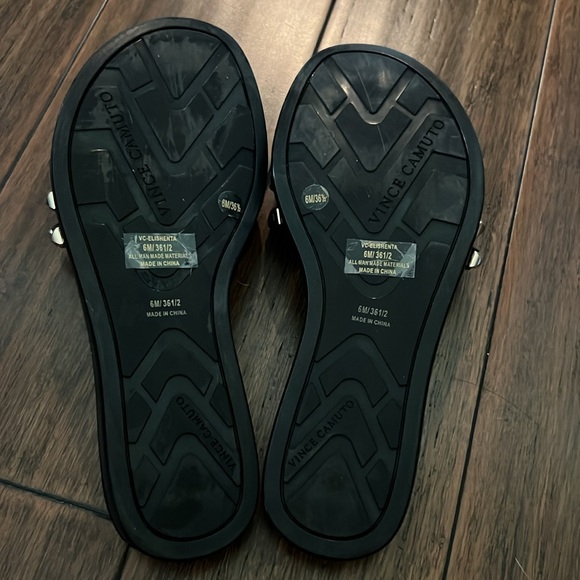 Vince Camuto Black Jelly Sandals with gold studs like new - Picture 2 of 2